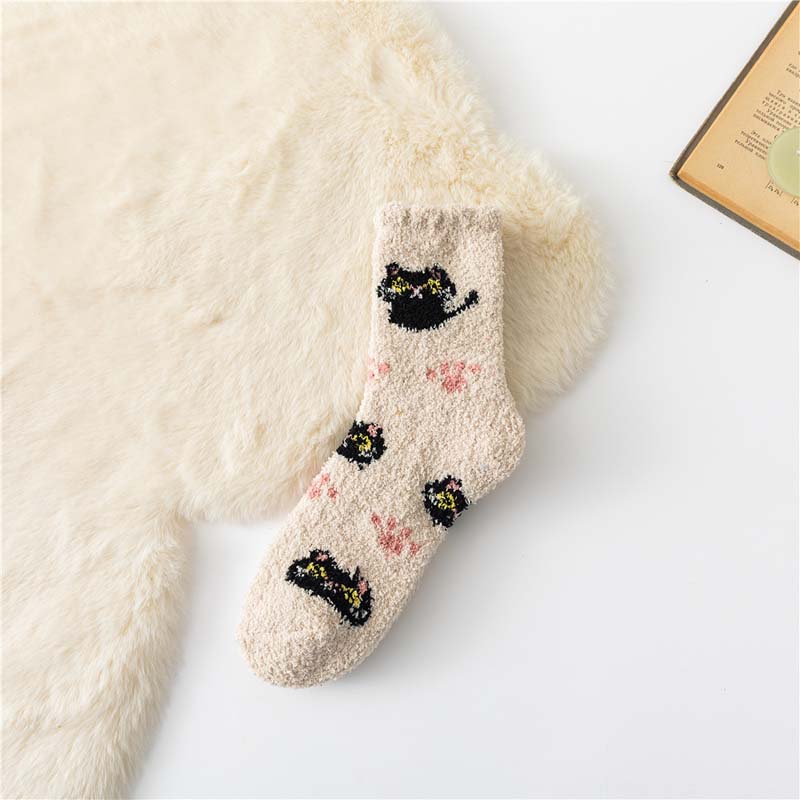 Chaussettes Chaudes À Imprimé Chat