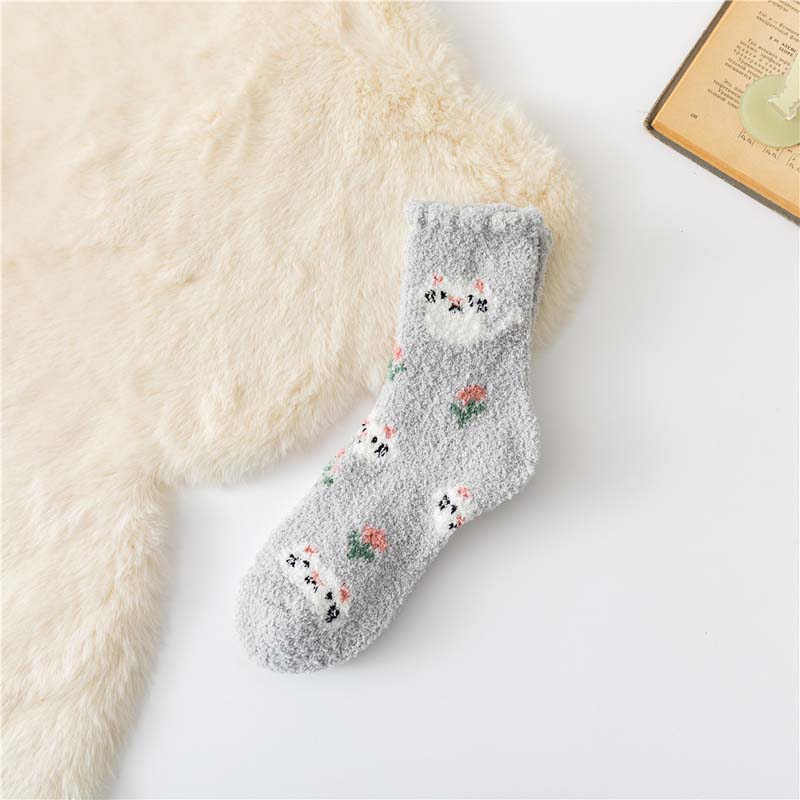 Chaussettes Chaudes À Imprimé Chat