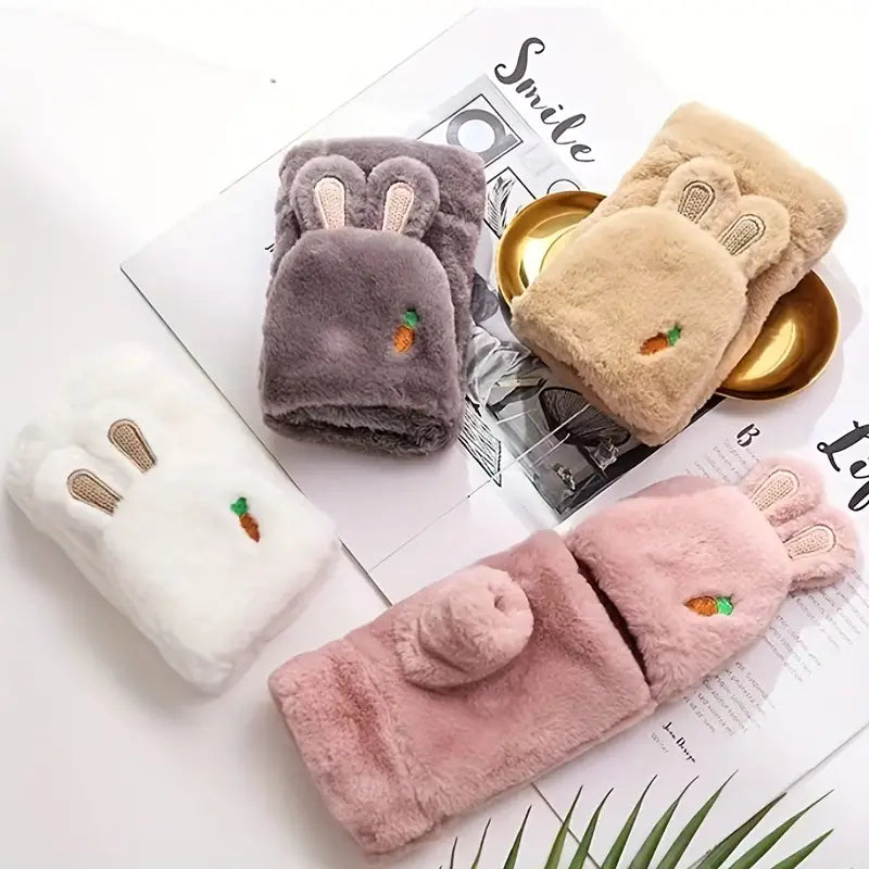 Gants Chauds En Peluche De Dessin Animé